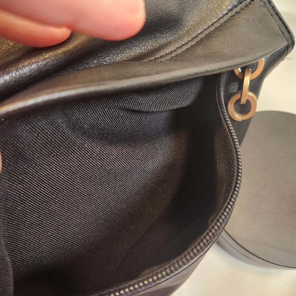 Americana By Sharif Black Leather Shoulder/Crossbody Bag - Picture 5 of 14